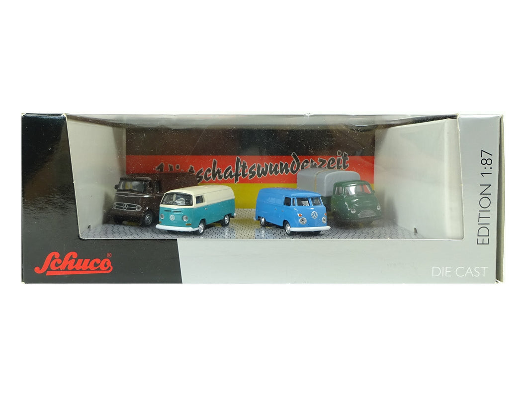 Schuco H0 Modellauto Set: Vier Modellautos Wirtschaftswunderzeit 45 253 4900 OVP