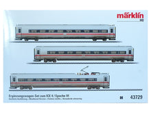 Laden Sie das Bild in den Galerie-Viewer, Märklin H0 Set Ergänzungswagen ICE 4 DB AG 3 tlg verschmutzt Sondermodell 43729 neu OVP
