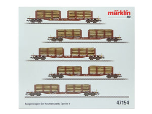 Märklin H0 Rungenwagen-Set Holztransport DB 47154 neu OVP