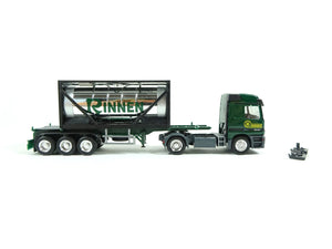 Herpa H0 MB Actros L Container-SZ 2a 3a Rinnen chrom grün Sondermodell 248341 OVP