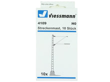 Laden Sie das Bild in den Galerie-Viewer, Viessmann H0 Streckenmast mit Ausleger, 10 Stück 4109 OVP
