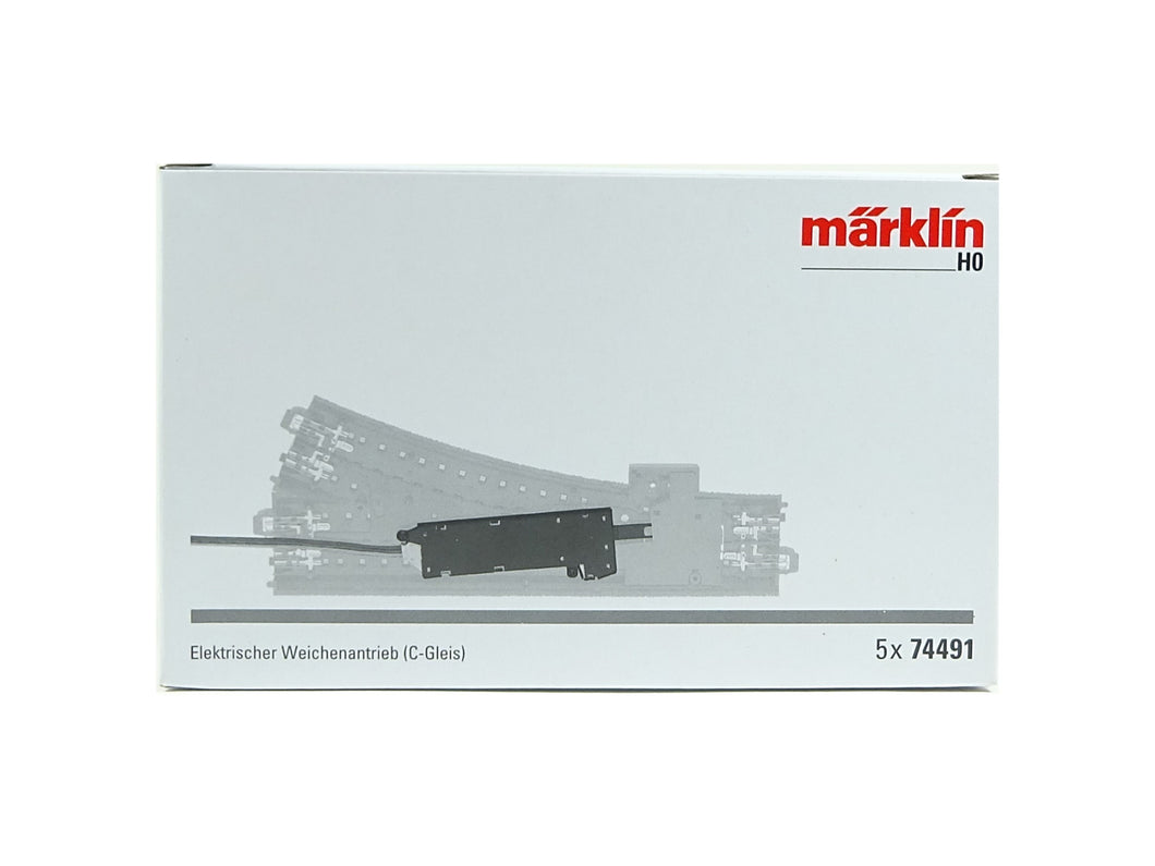 Märklin H0 C Gleis Weichenantrieb elektrisch Set 5 x 74491 neu OVP