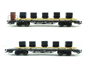 Trix H0 Flachwagen-Set mit Kohlehunten Lorentransport DB, 23990 OVP unvollständig