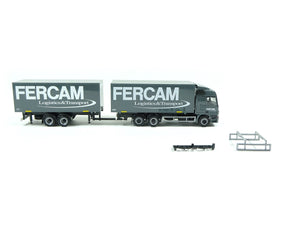 Herpa H0 MB Actros L Wechselkoffer-Hängerzug "Fercam" (I) 151016 OVP