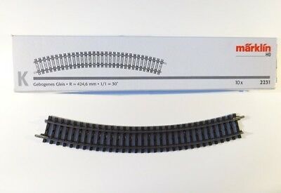 K Gleis Gleise gebogen, 10 x Märklin H0 2231 neu, OVP