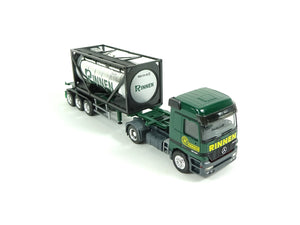 Herpa H0 MB Actros L Container-SZ 2a 3a Rinnen chrom grün Sondermodell 248341 OVP