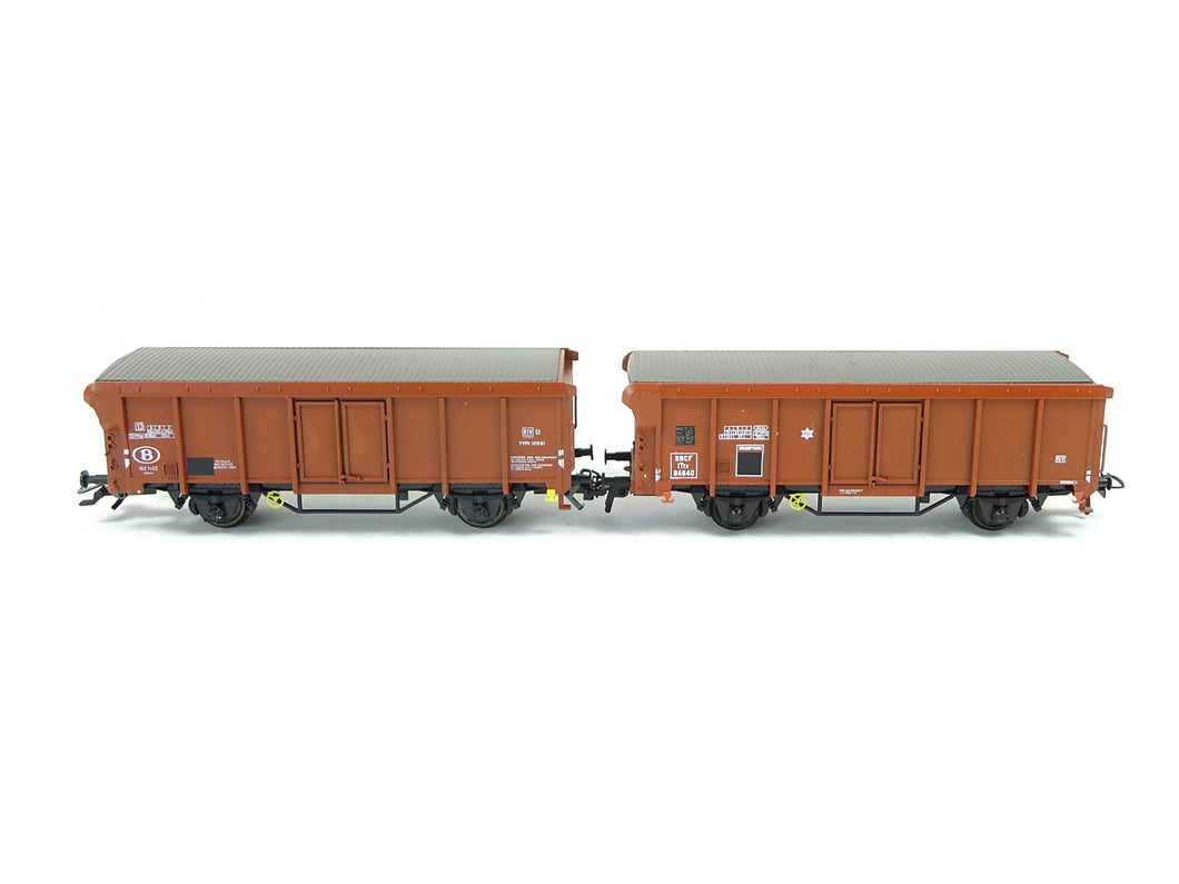 Konvolut 2 Güterwagen Rolldachwagen SNCF/SNCB, Klein H0 3284 3282 OVP