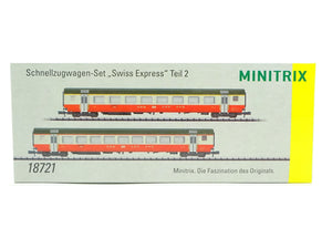 Minitrix N Schnellzugwagen-Set Swiss Express Teil 2 18721 neu OVP