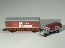 Laden Sie das Bild in den Galerie-Viewer, Märklin H0 48112, Museum 2012, Set Mink Bürsten, Güterwagen u. LKW, neu, OVP
