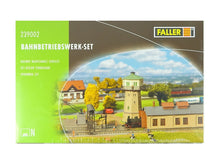 Laden Sie das Bild in den Galerie-Viewer, Modellbahn Bausatz Bahnbetriebs Werk Set, Faller N 239002 neu OVP
