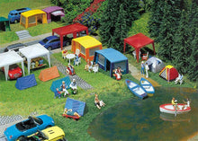 Laden Sie das Bild in den Galerie-Viewer, Bausatz Modellbau Camping-Zelte-Set, Faller H0 130504, neu
