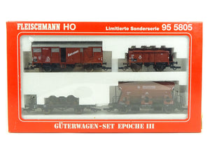 Güterwagen Set 4-teilig DB Epoche III Sonderserie, Fleischmann H0 95 5805 OVP