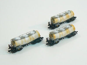 Fleischmann N 846006, 3-tlg. Kesselwagen-Set, DB, neu, gealtert