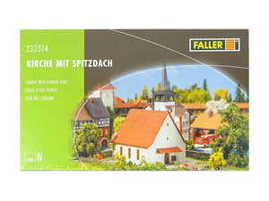 Modellbahn Bausatz Kirch mit Spitzdach, Faller N 232314 neu OVP