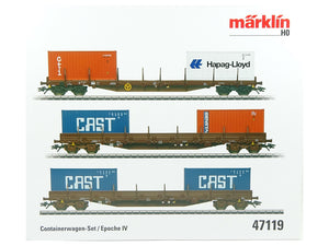 Güterwagen Containerwagen-Set SNCB 3-teilig, Märklin H0 47119 neu OVP