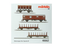 Laden Sie das Bild in den Galerie-Viewer, Güterwagen-Set DB 4 teilig Epoche III, Märklin H0 46662 neu OVP
