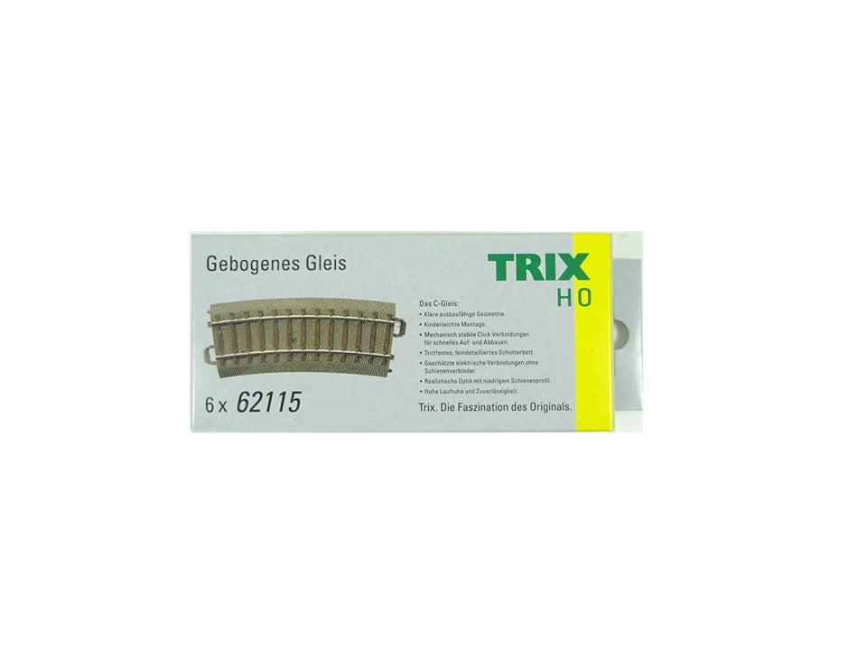 Trix H0 62115, 6 x gebogenes Gleis R 1, neu, OVP